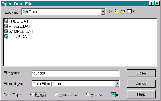 Open Data File Dialog