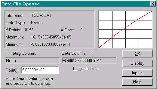 Data File Opened Dialog